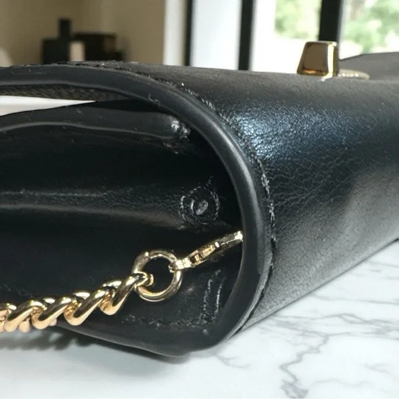 Coach Leather Turnlock Chain Clutch Horse & Carriage Embossed Hardware NEW - Picture 15 of 16